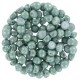 Czech 2-hole Cabochon kralen 6mm Chalk White Teal Luster